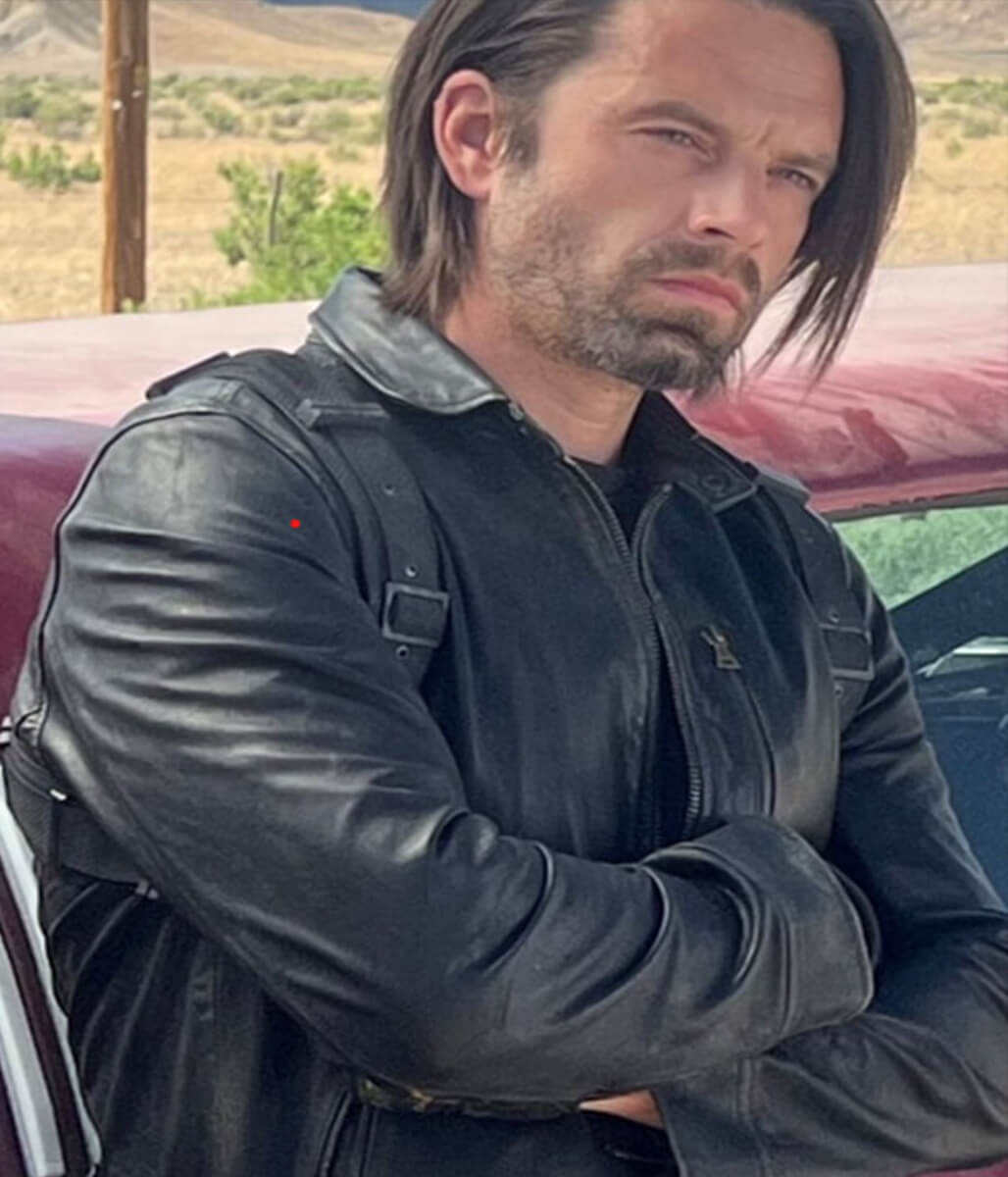 Bucky Barnes Thunderbolts Sebastian Stan Black Leather Jacket