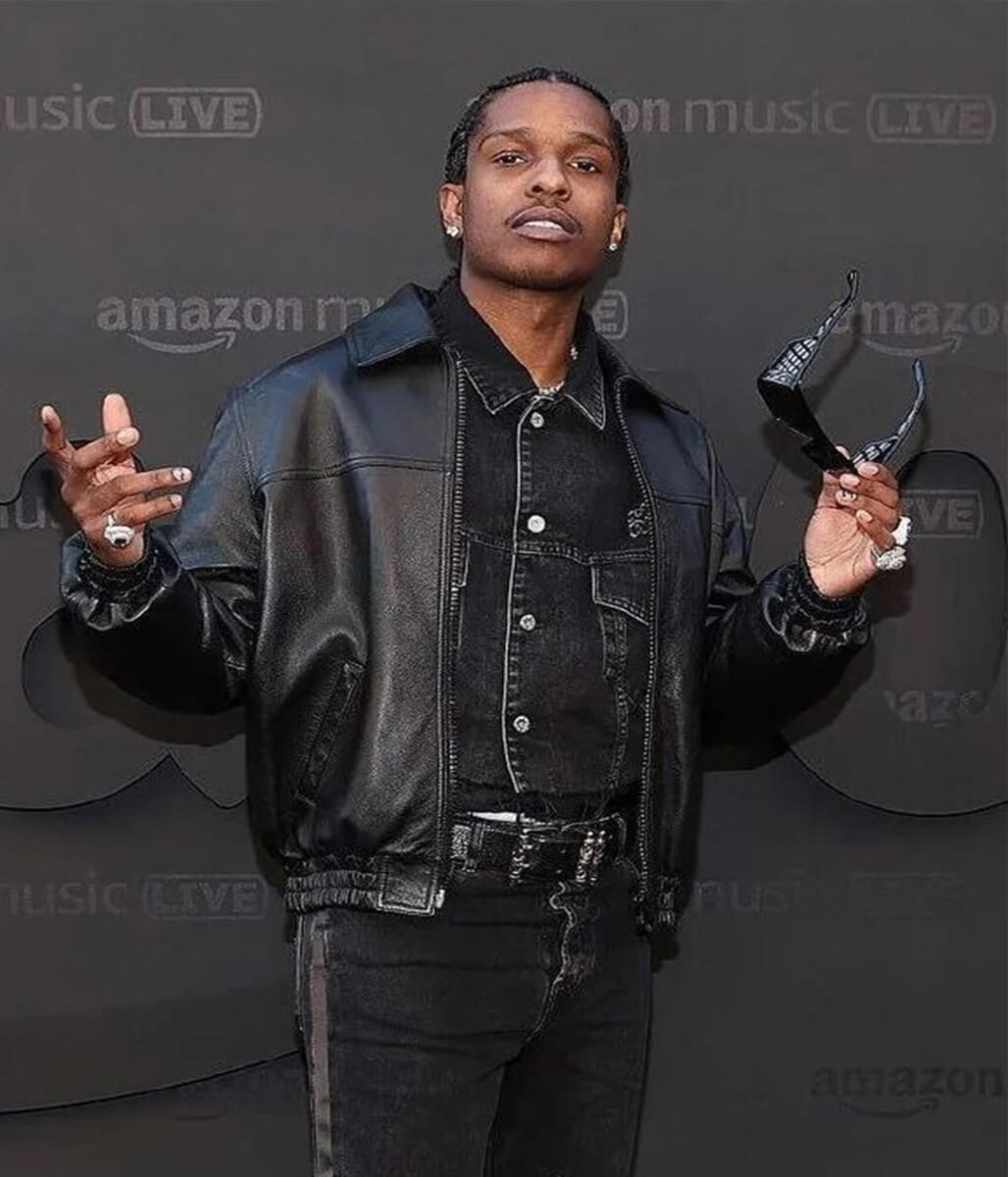 A$AP Rocky Black Leather Jacket