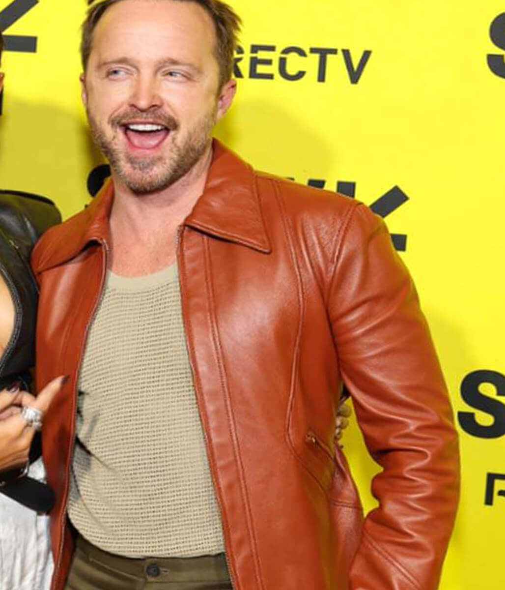 Aaron Paul Ash 2025 Brion Brown Leather Jacket
