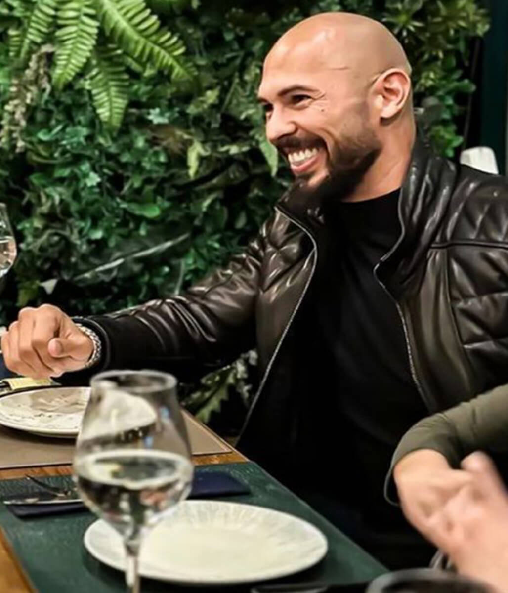 Andrew Tate Biker Black Puffer Style Leather Jacket