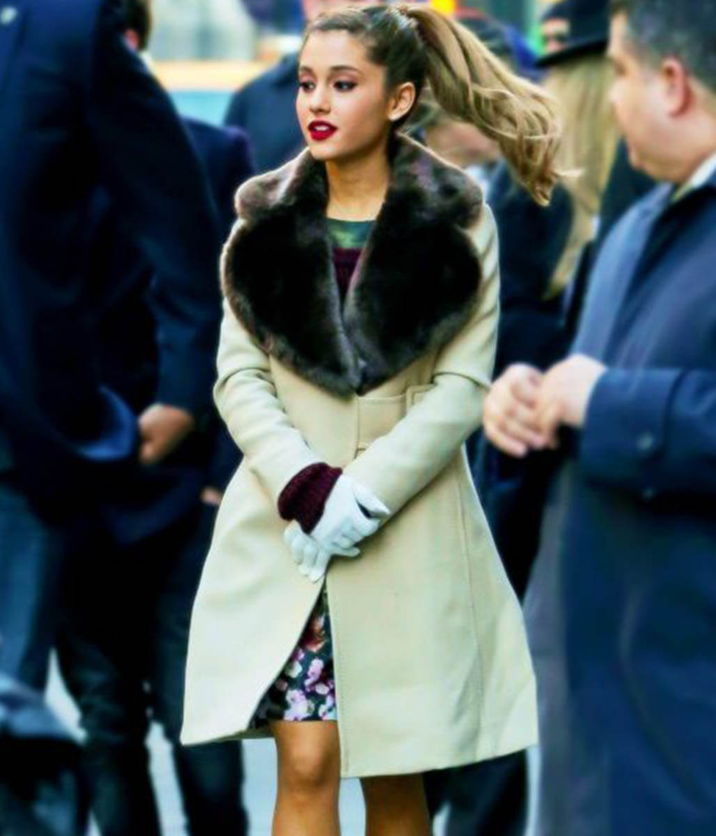 Ariana Grande Beige Wool Coat