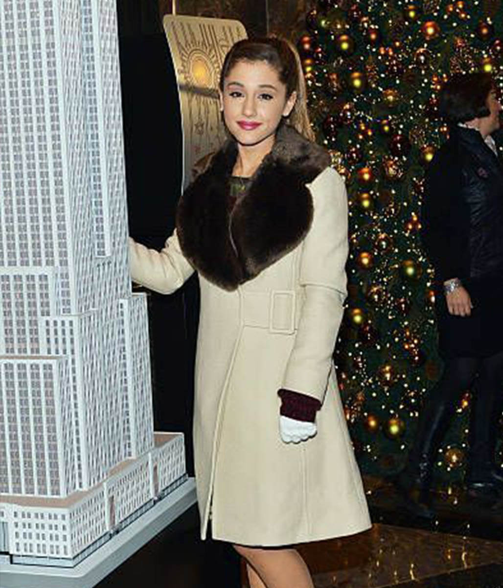 Ariana Grande Beige Wool Coat