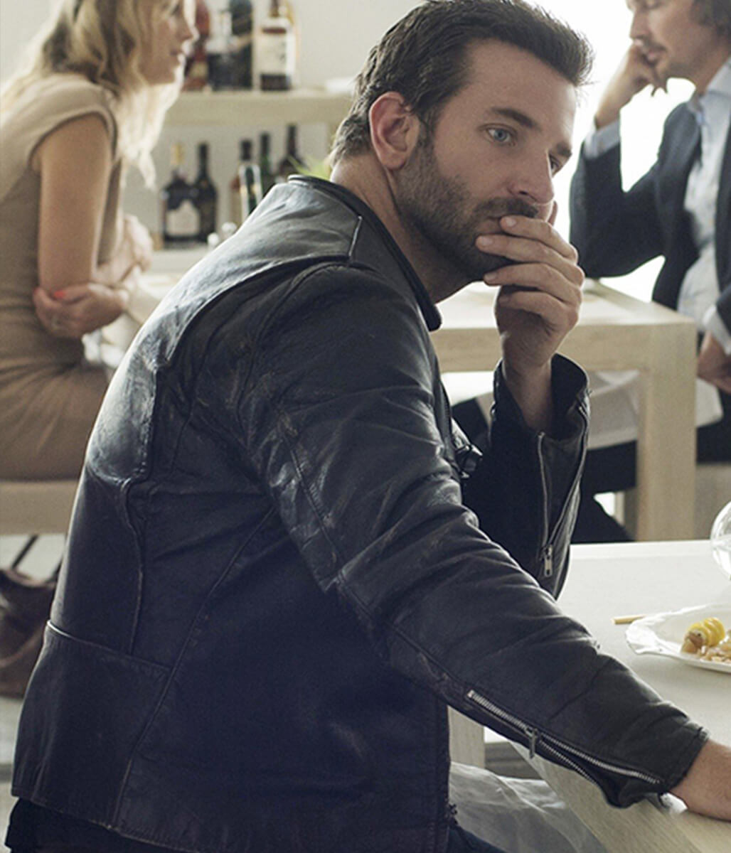 Bradley Cooper Burnt Black Leather Jacket