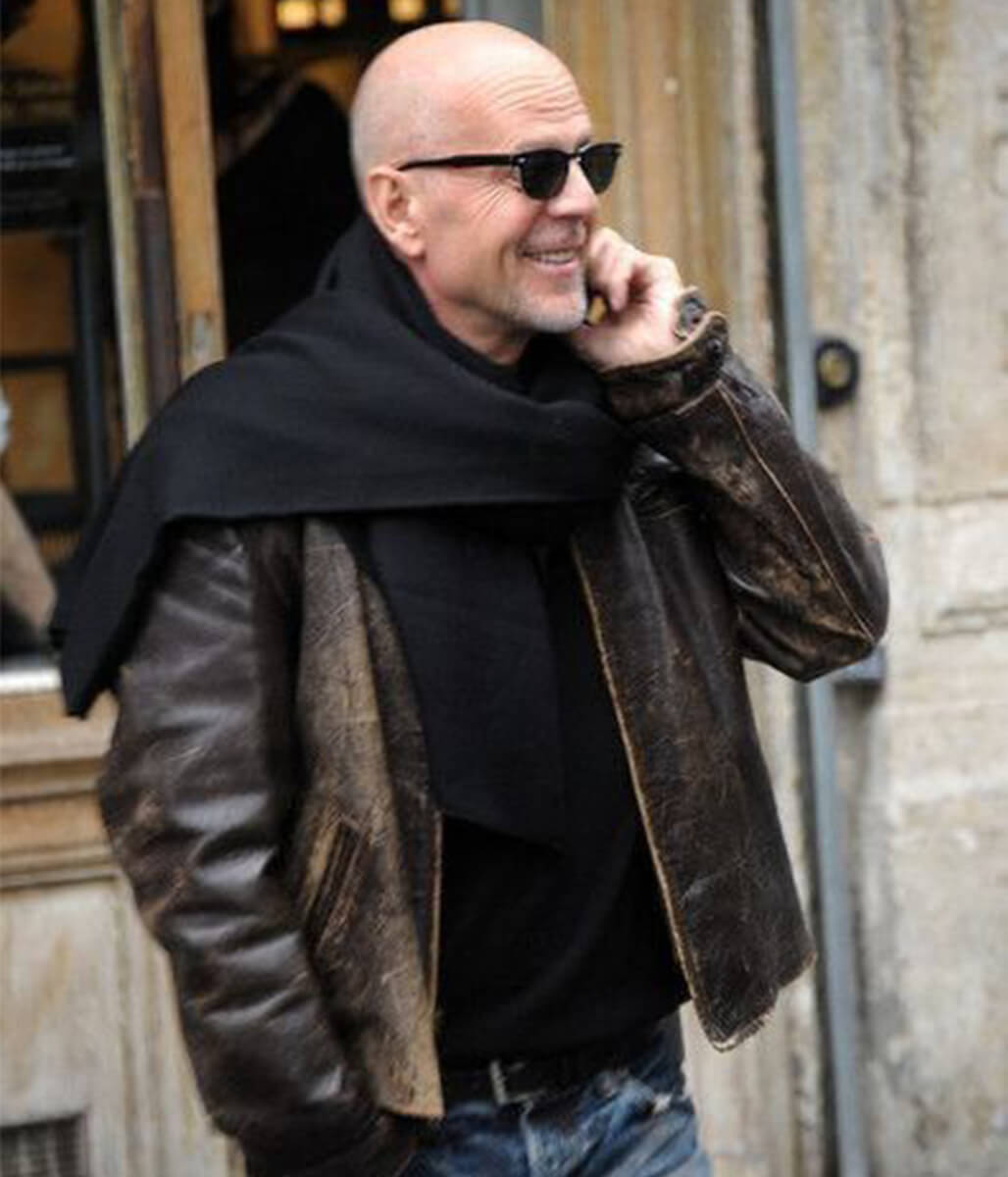 Bruce Willis Brown Leather Jacket