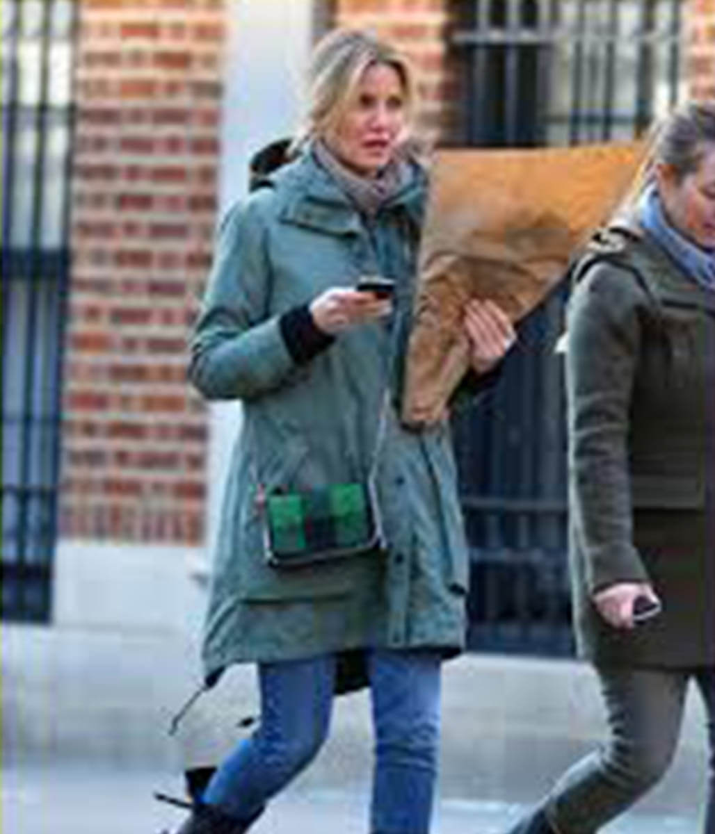 Cameron Diaz Green Wool Jackekt