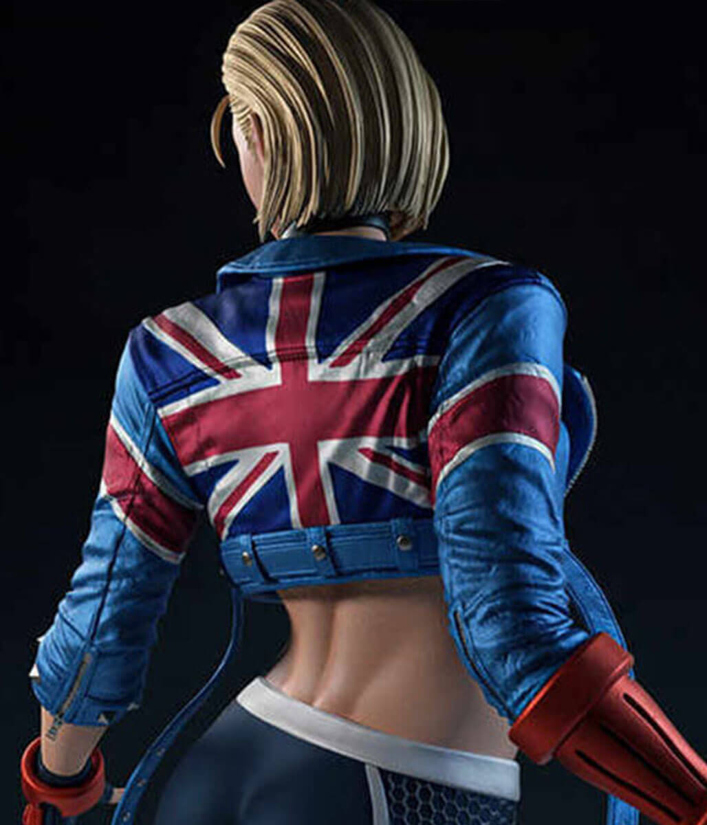 Cammy White Street Fighter 6 blue biker Leather jacket
