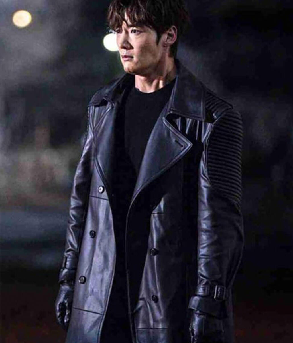 Choi Jin-hyuk Rugal Black Leather Coat