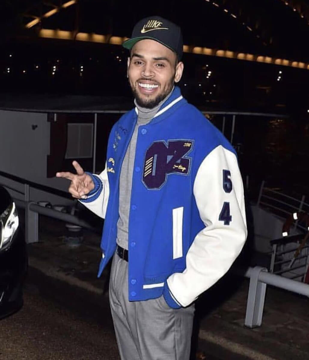 Chris Brown Blue Wool Jacket