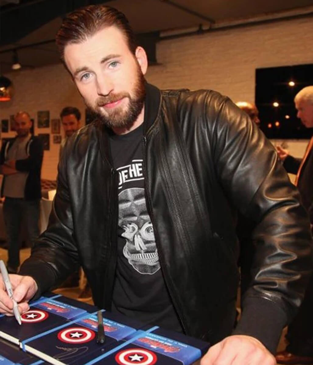 Chris Evans Black Leather Jacket