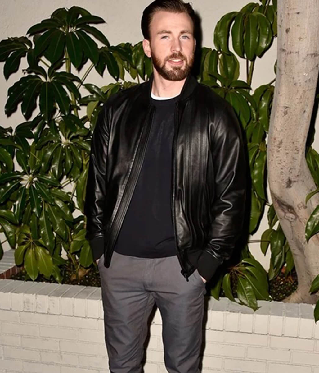 Chris Evans Black Leather Jacket