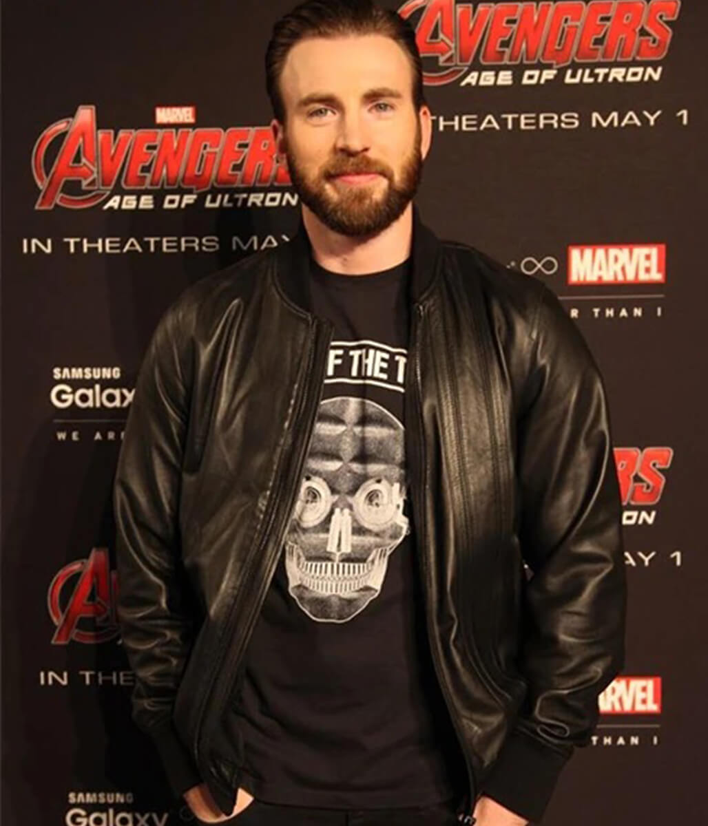 Chris Evans Black Leather Jacket