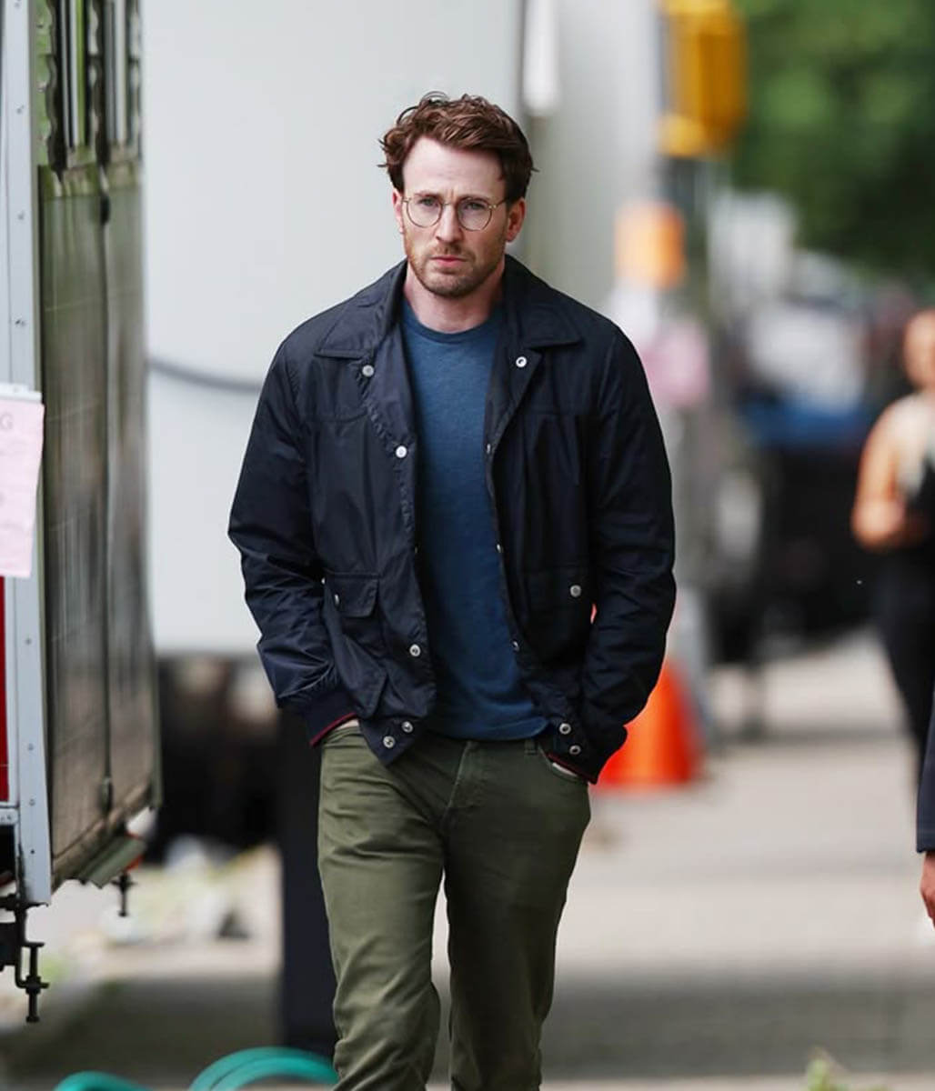 Chris Evans Navy Polyester Jacket