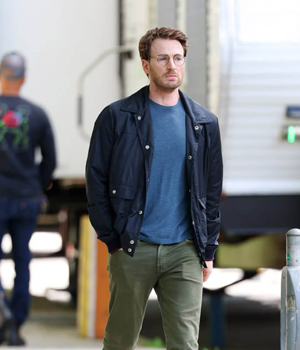 Chris Evans Navy Polyester Jacket