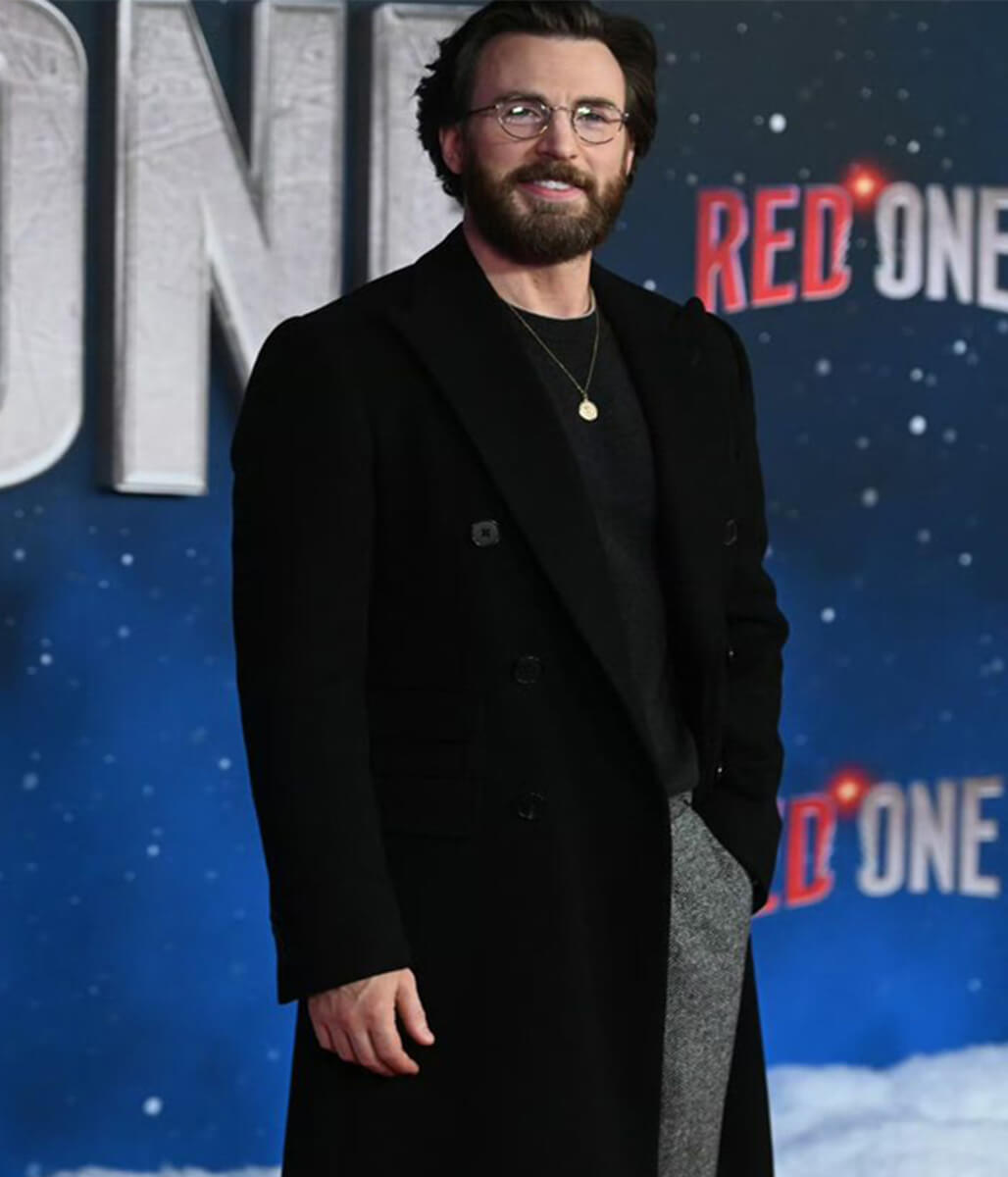 Chris Evans Red One Winter Wool Black Coat