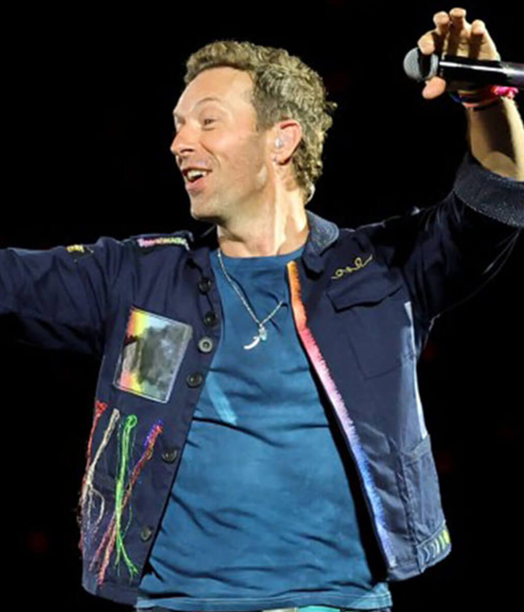 Chris Martin Coldplay Concert 2025 Blue Jacket