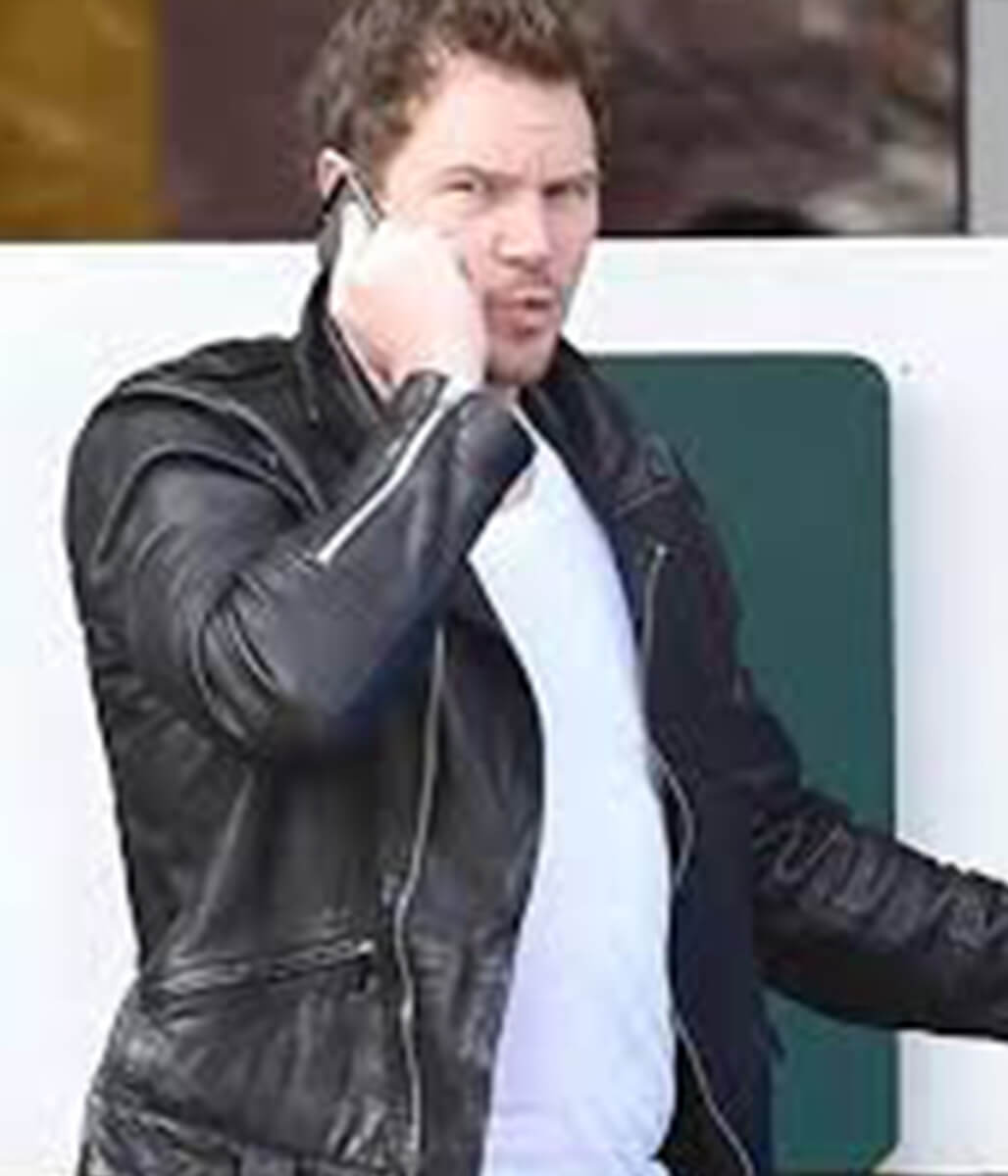 Chris Pratt Black Leather Jacket