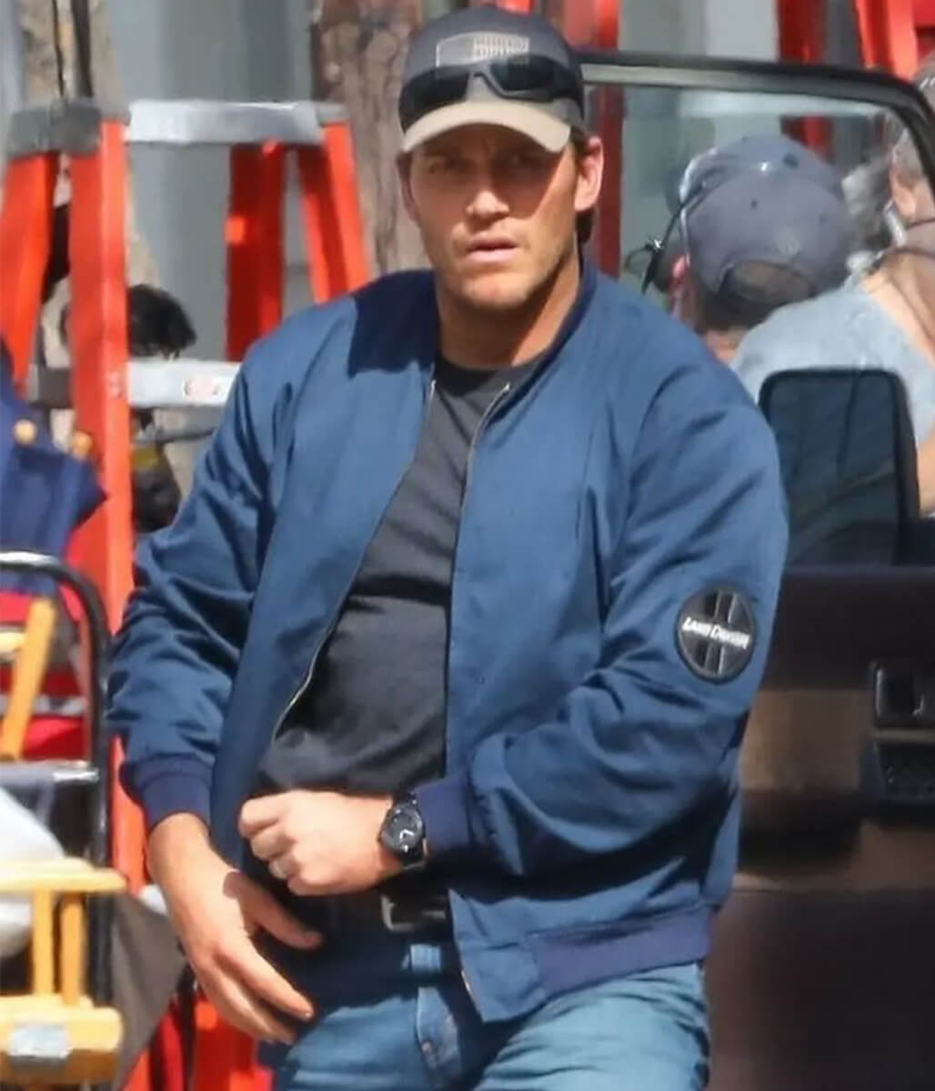Chris Pratt The Terminal List Blue Cotton Jacket