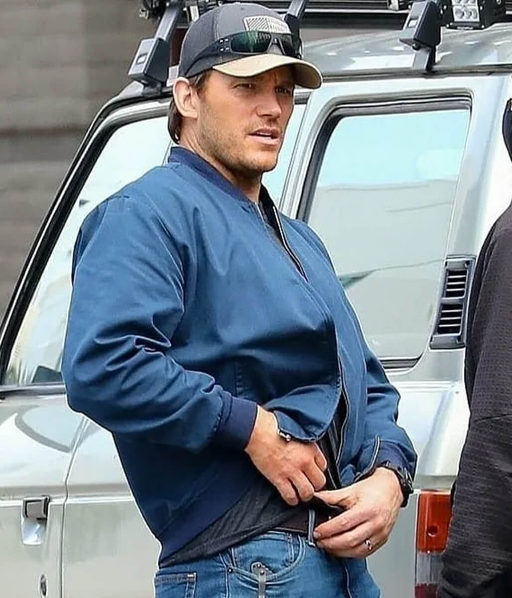 Chris Pratt The Terminal List Blue Cotton Jacket