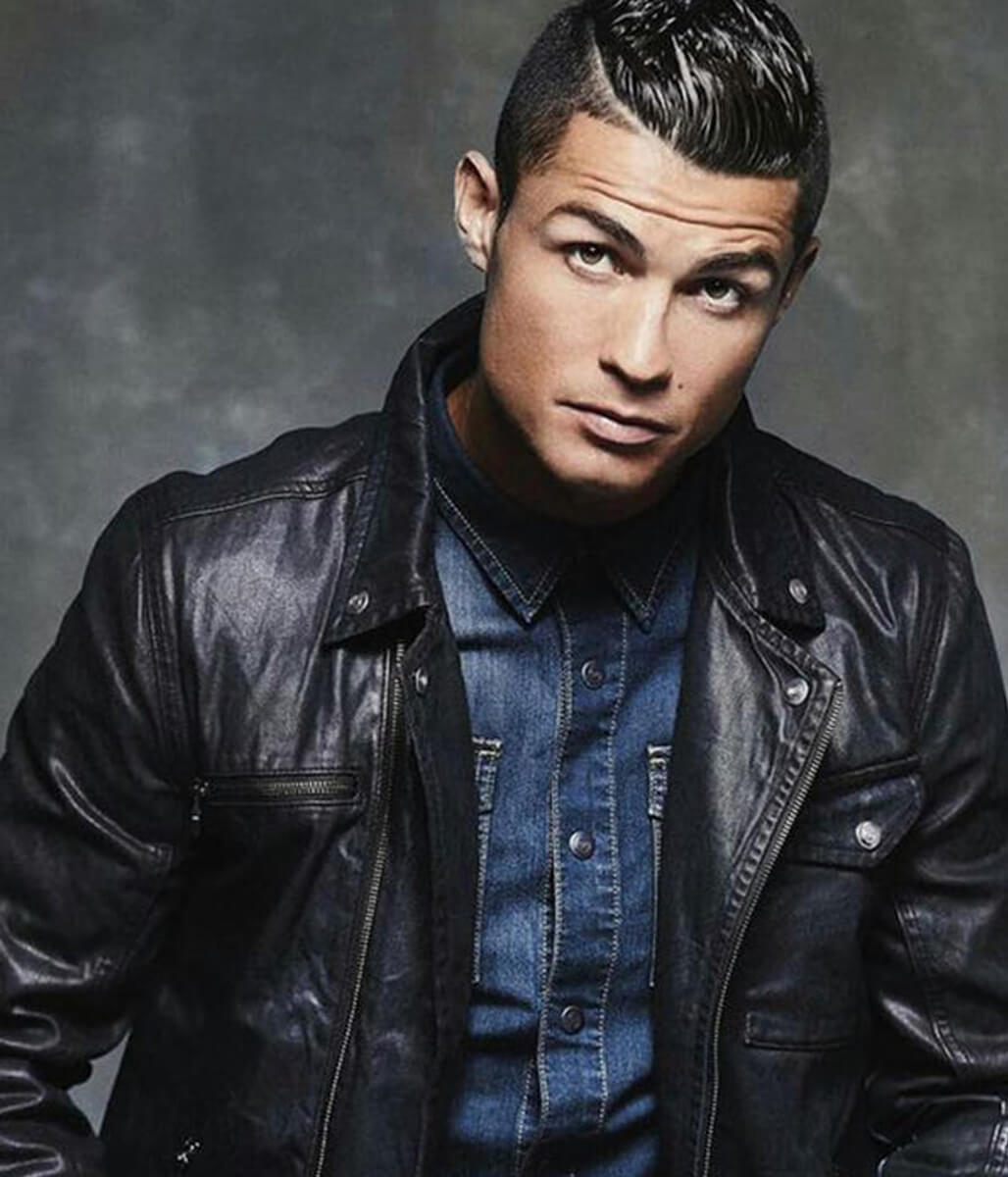 Cristiano Ronaldo Black Leather Jacket