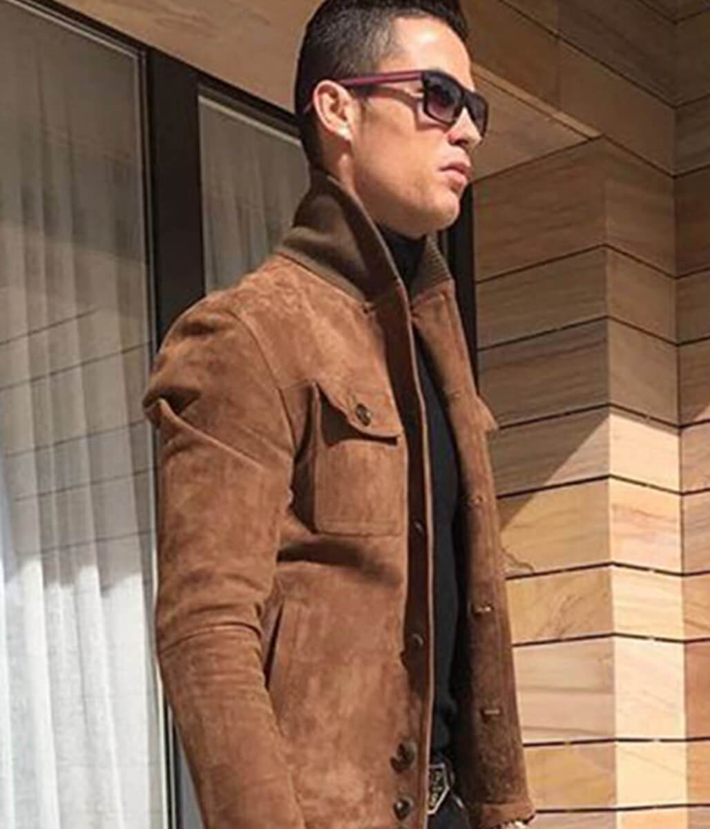 Cristiano Ronaldo Brown Suede Jacket