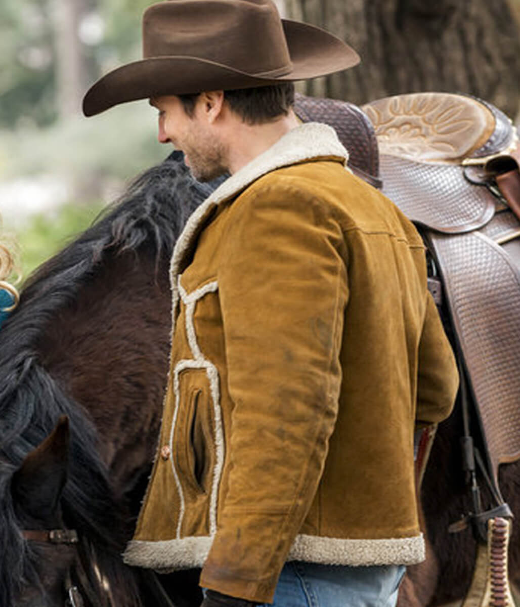 Damon Runyan One Starry Christmas Shearling Suede Jacket