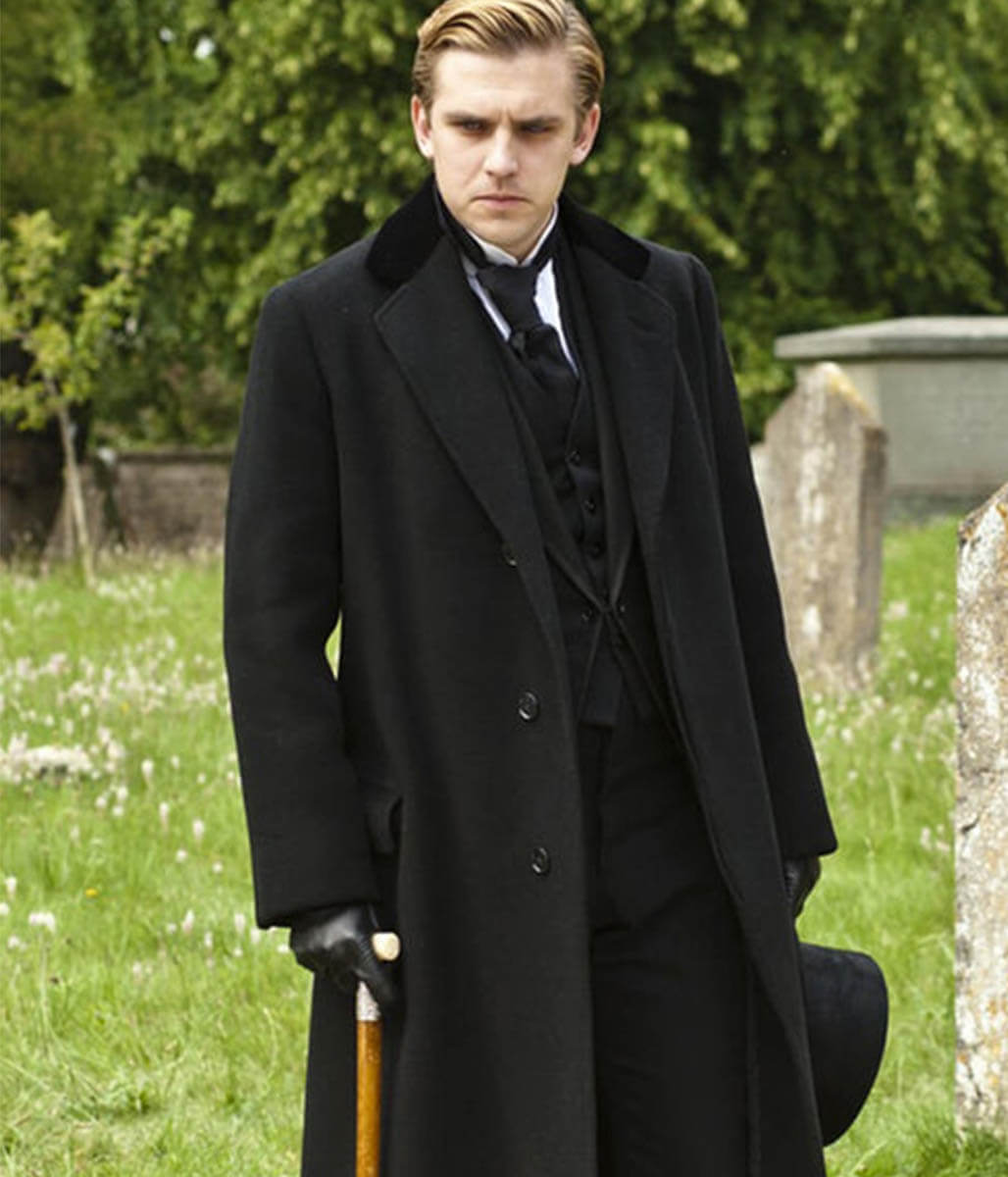 Dan Stevens Downton Abbey Wool Black Coat