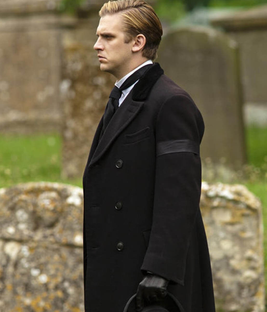 Dan Stevens Downton Abbey Wool Black Coat