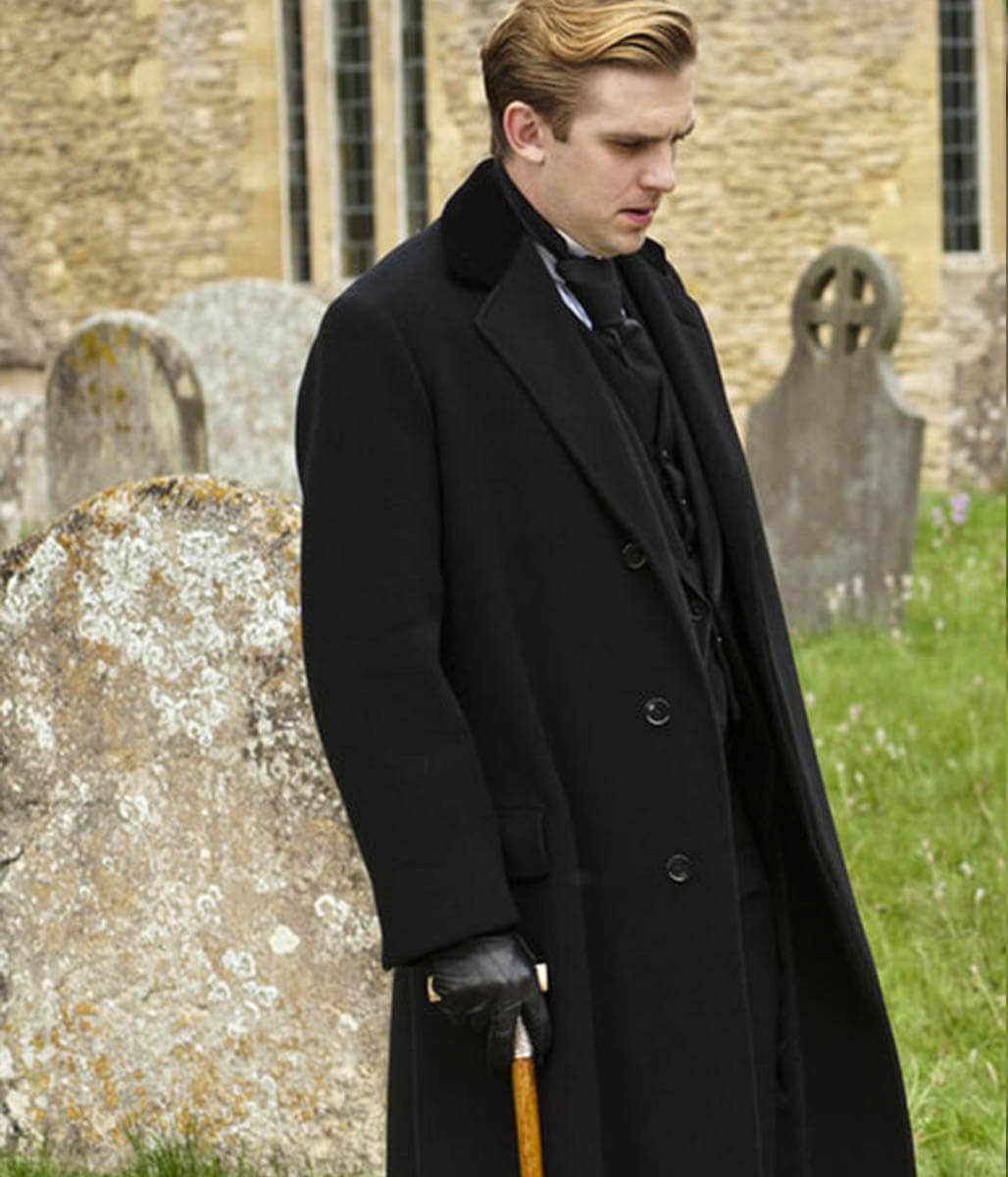 Dan Stevens Downton Abbey Wool Black Coat