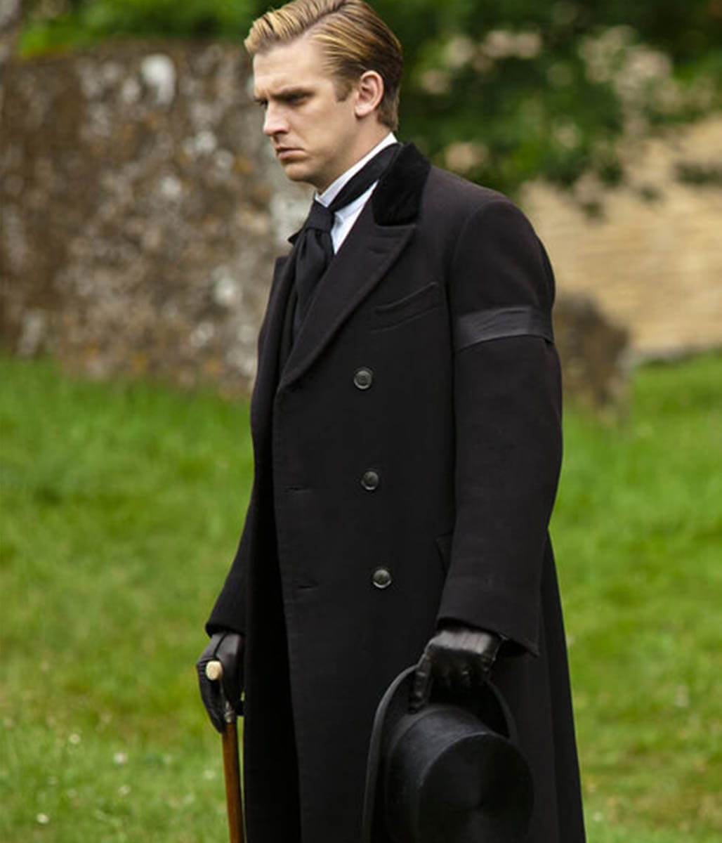 Dan Stevens Downton Abbey Wool Black Coat