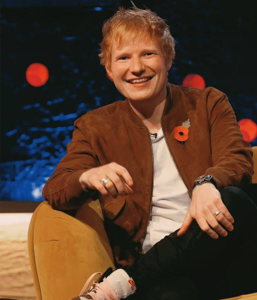 Ed Sheeran Brown Suede Leather Jacket