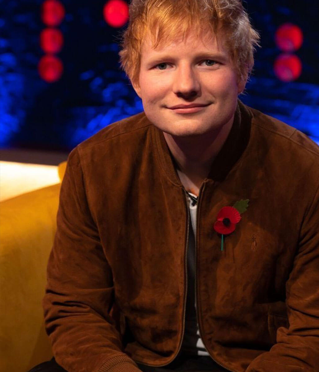 Ed Sheeran Brown Suede Leather Jacket