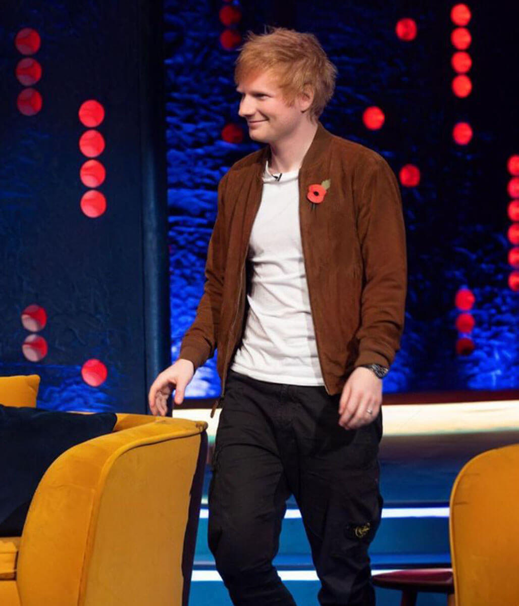 Ed Sheeran Brown Suede Leather Jacket