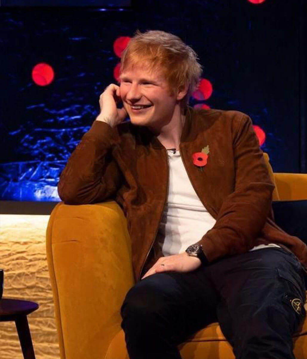 Ed Sheeran Brown Suede Leather Jacket