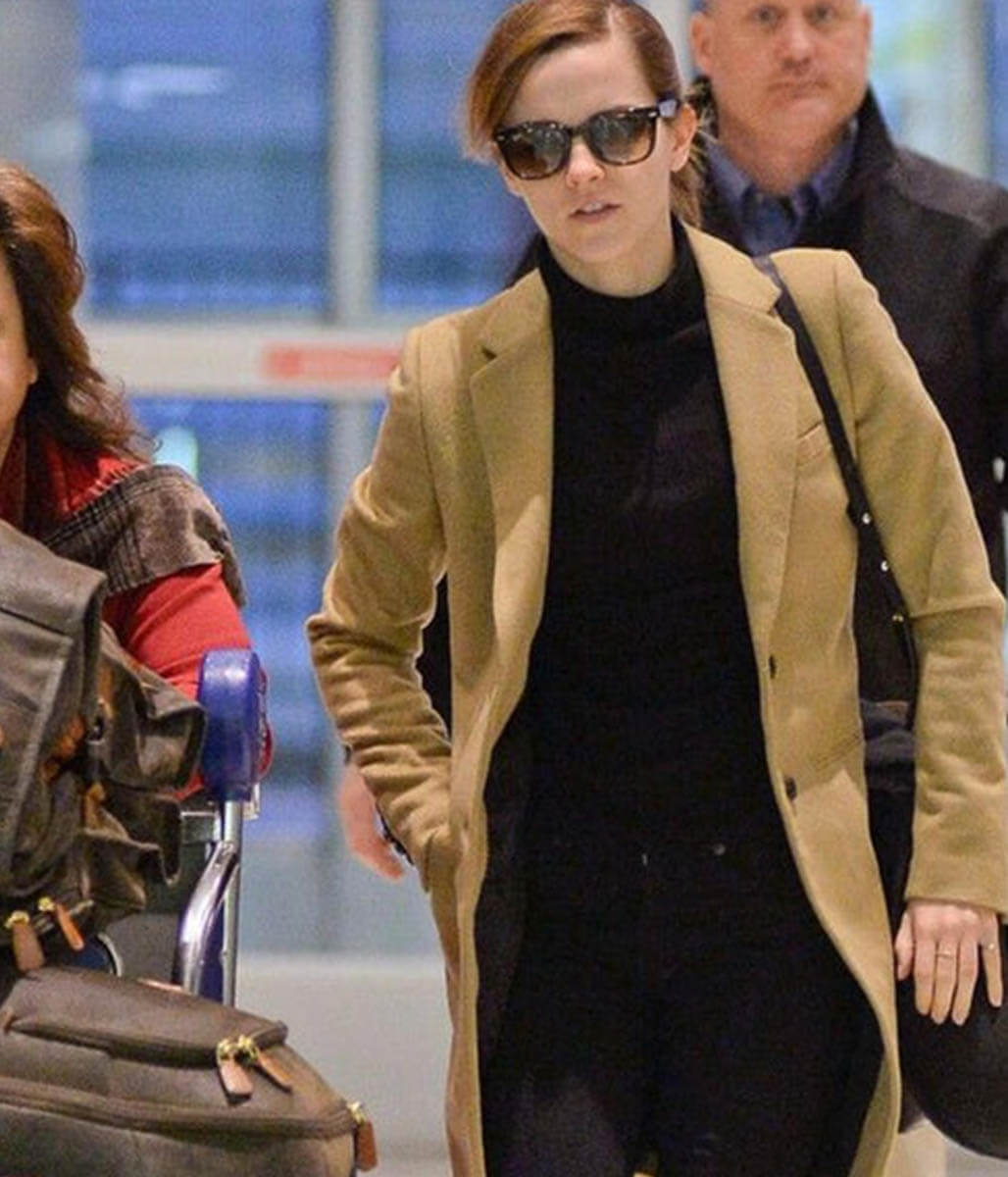 Emma Watson Beige Wool Coat