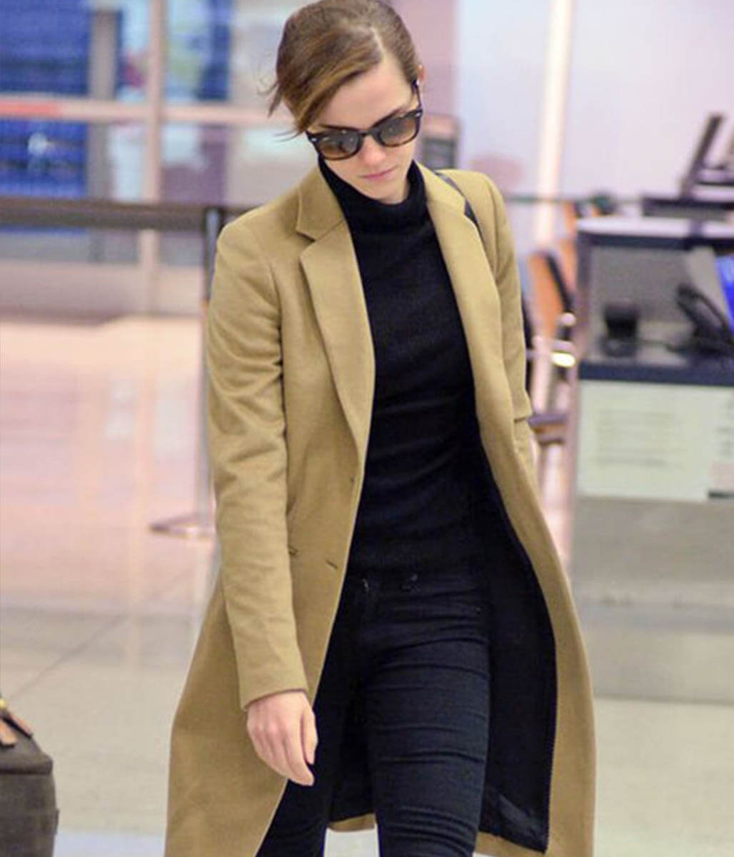 Emma Watson Beige Wool Coat