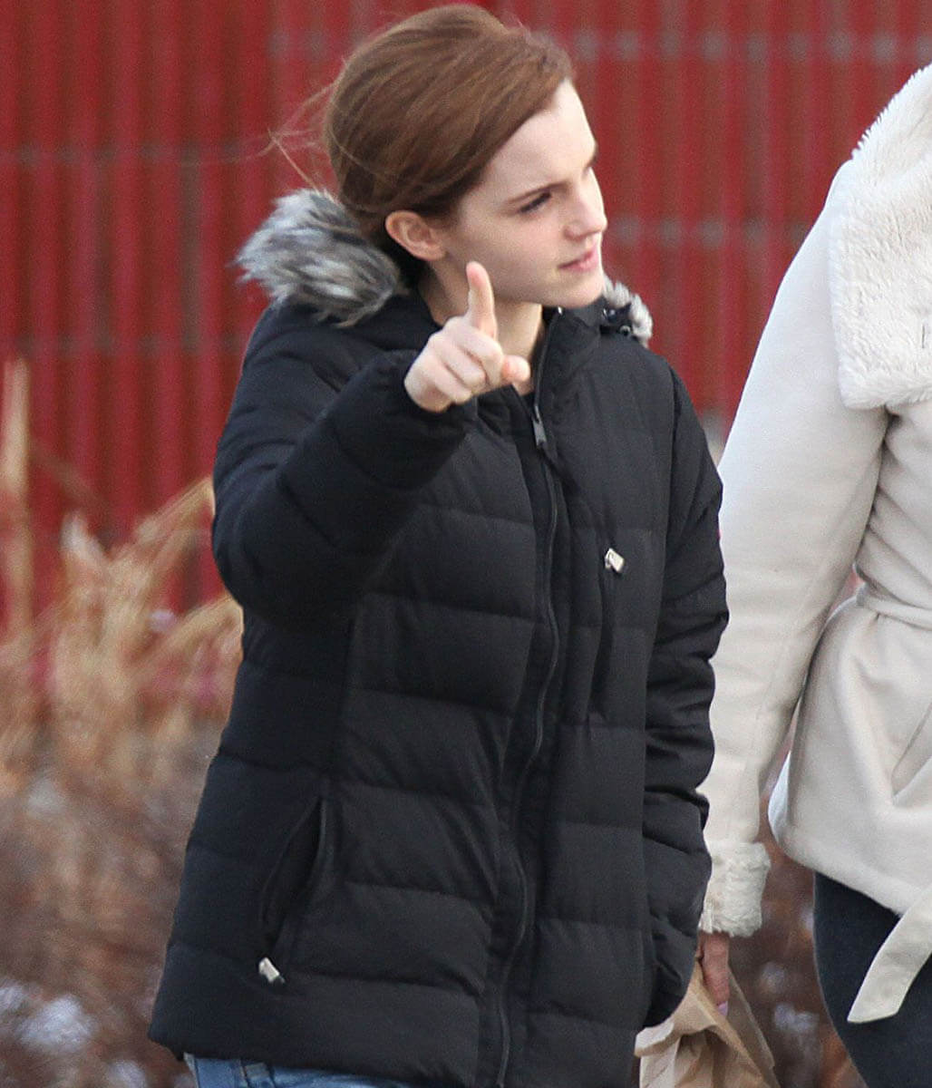 Emma Watson Black Hooded Jacket