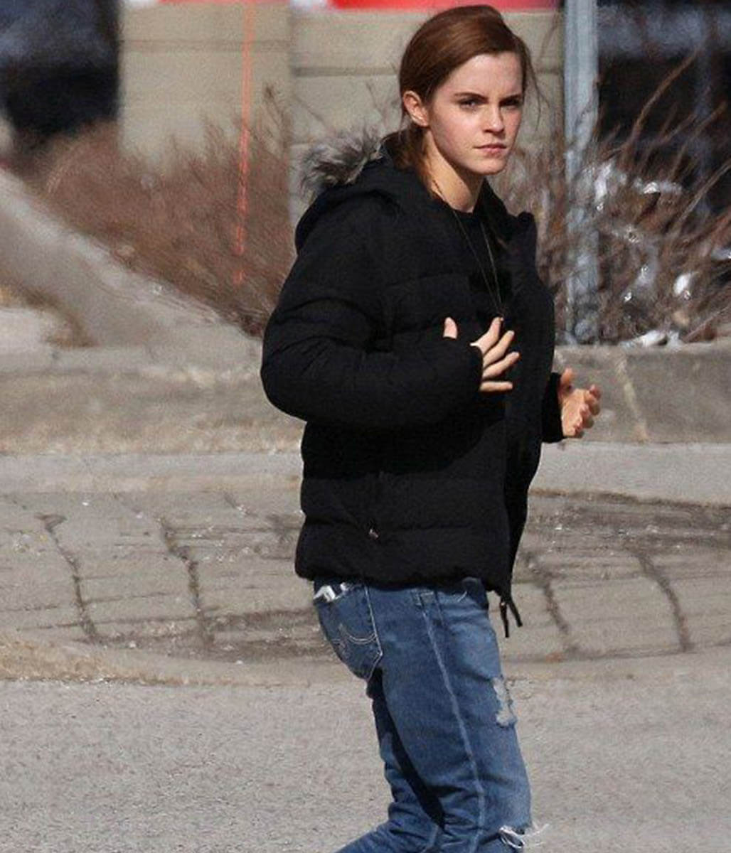 Emma Watson Black Hooded Jacket