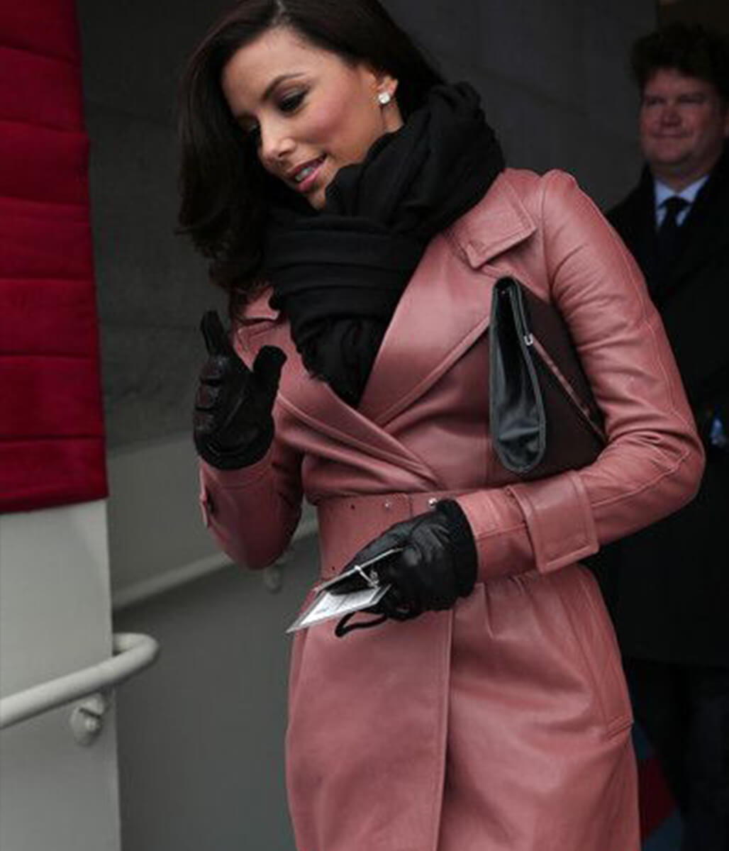Eva Longoria Pink Trench Coat