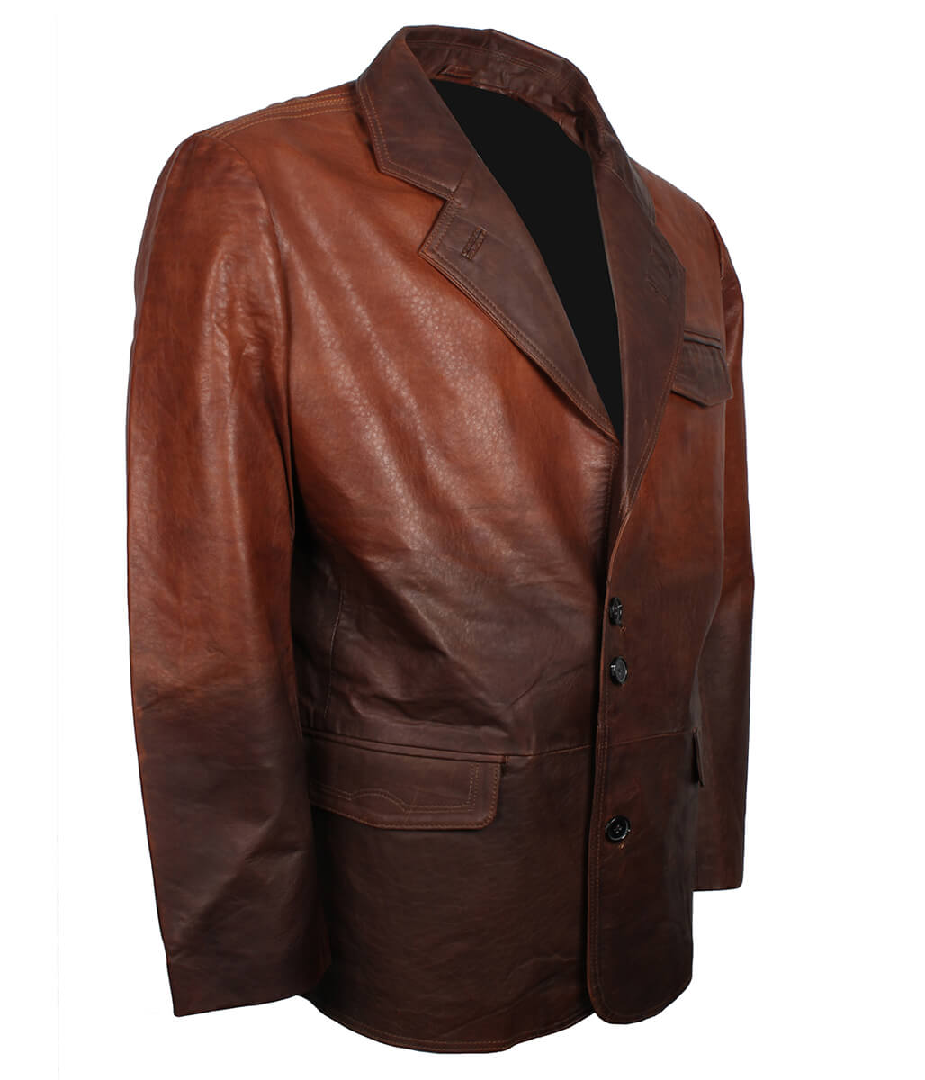 Fashion Men Two Tone Brown Blazer Coat