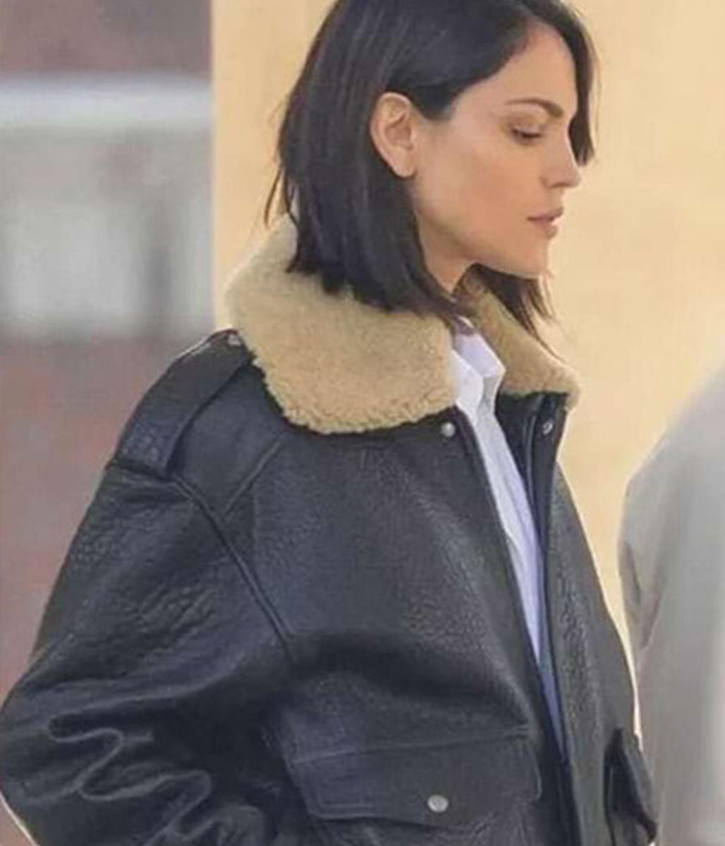 Fountain of Youth 2025 Eiza González Black Leather Jacket