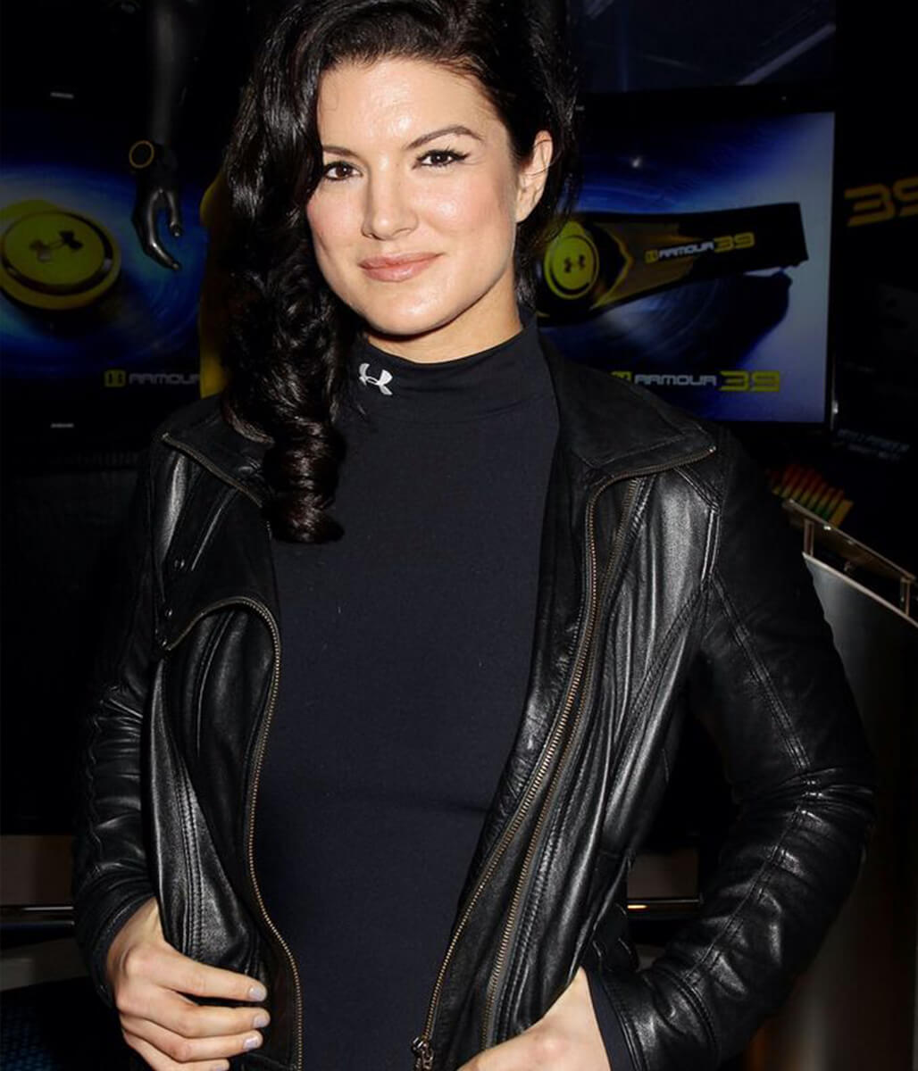 Gina Carano Black Leather Jacket