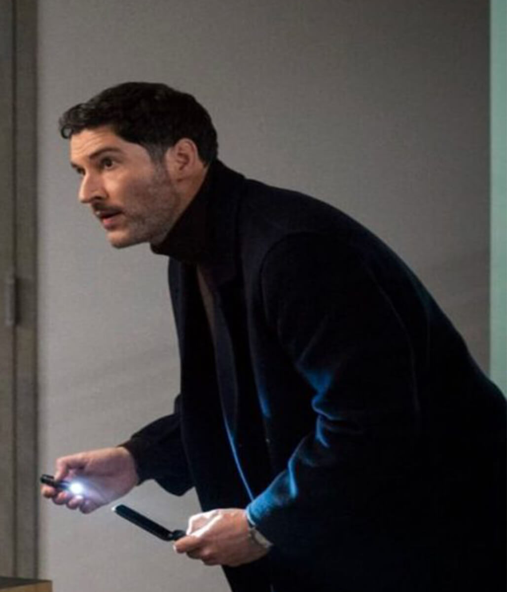 Hart Hoxton CIA 2026 Tom Ellis Blue Wool Coat