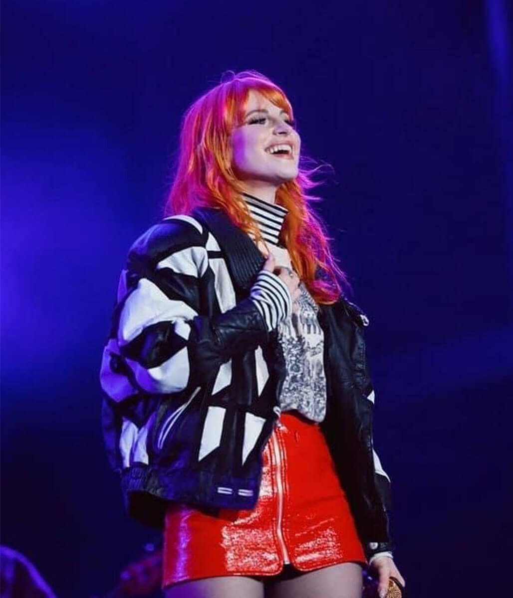 Hayley Williams Black & White Leather Jacket