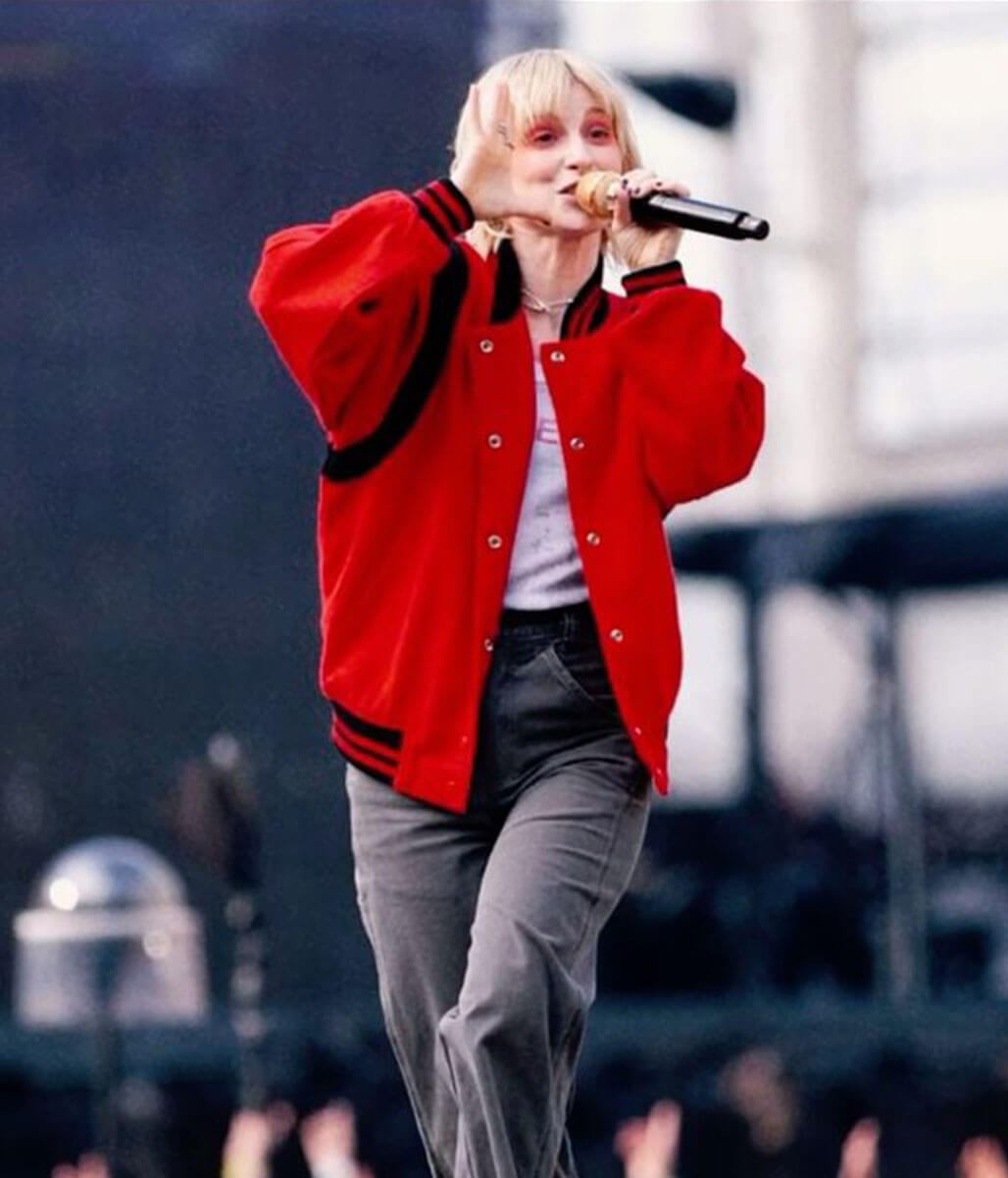 Hayley Williams Red Wool Jacket