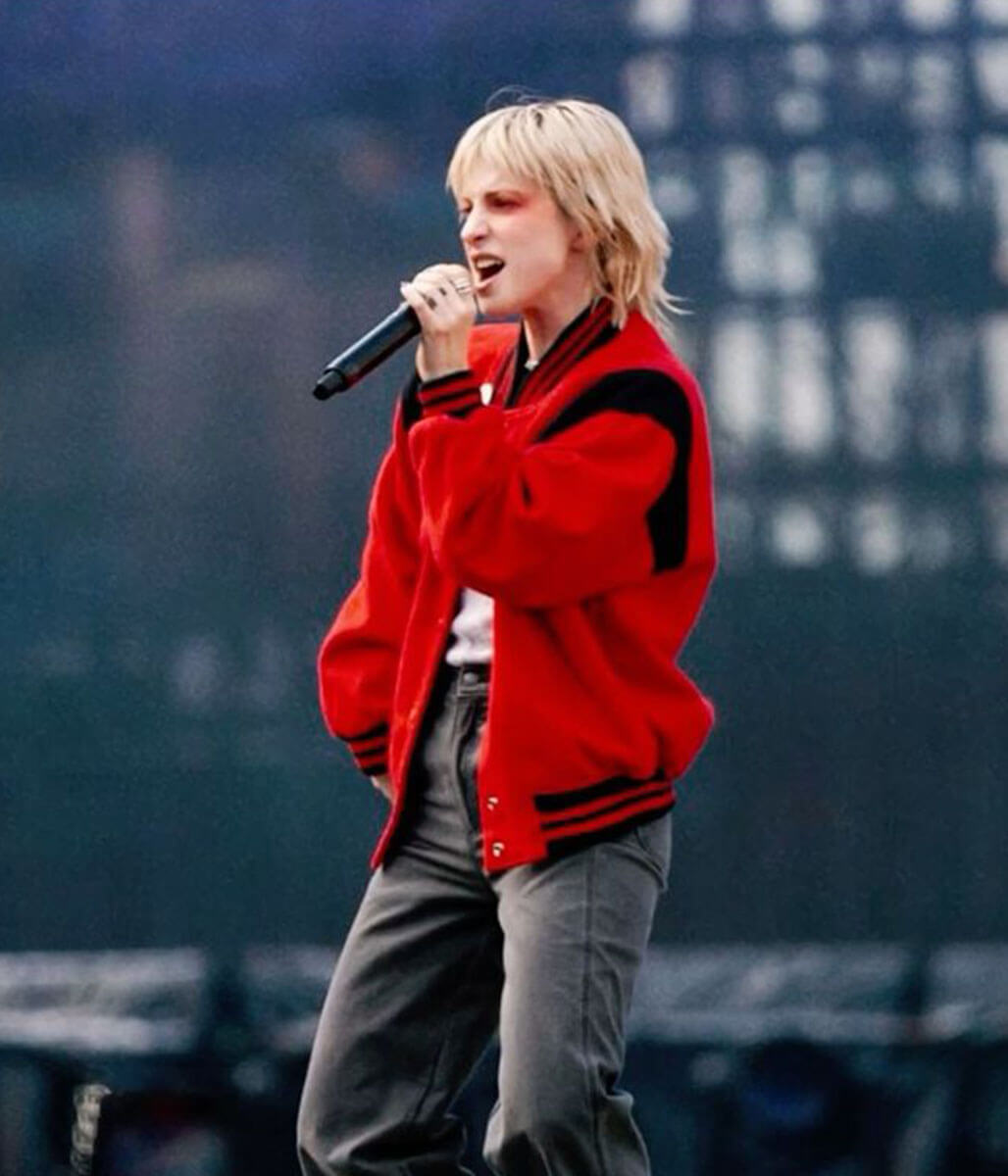 Hayley Williams Red Wool Jacket