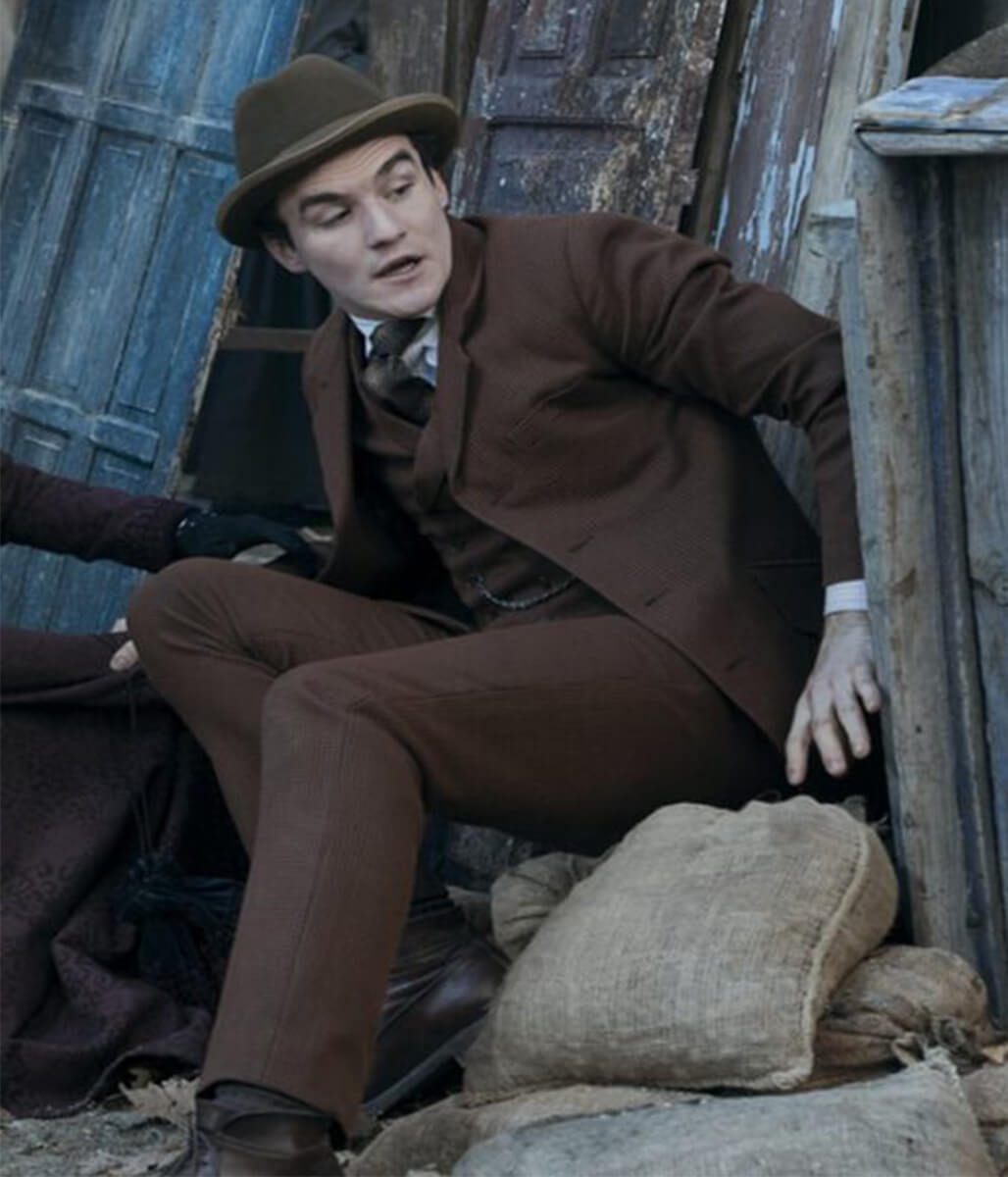 James Moriarty Young Sherlock 2026 Brown Corduroy Blazer