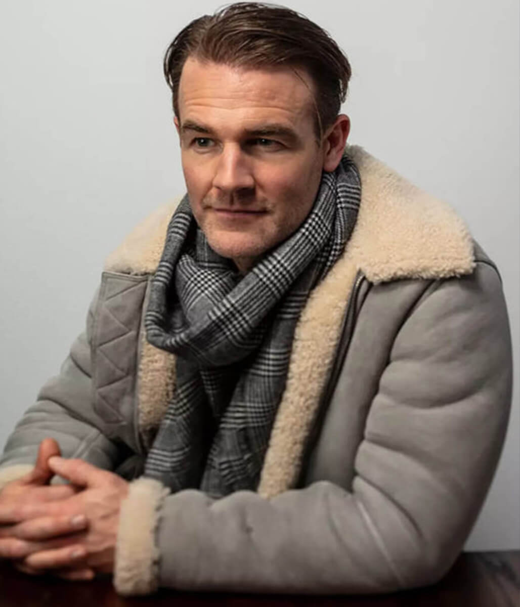 James Van Der Beek Grey Suede Leather Jacket