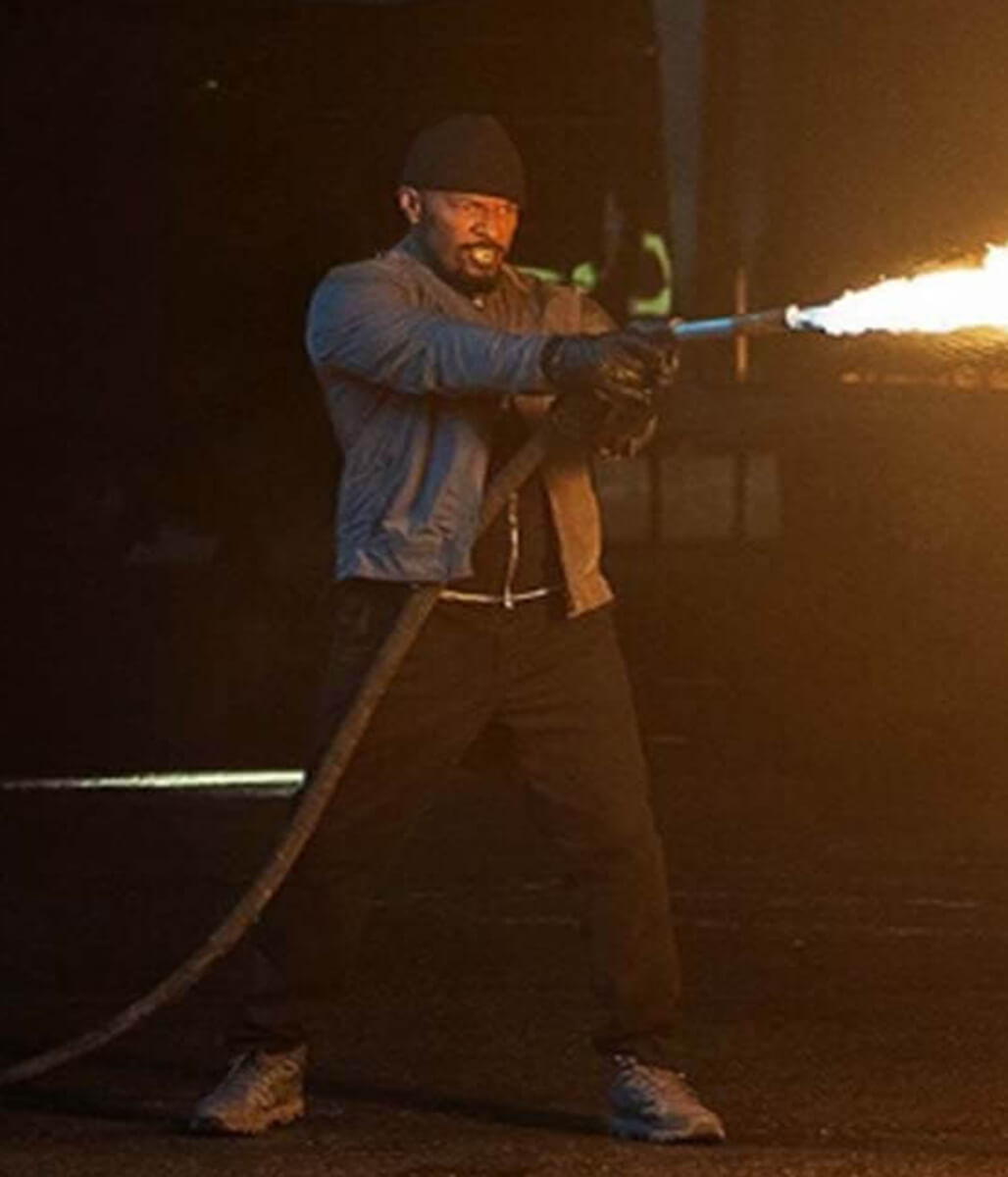 Jamie Foxx Back in Action 2025 Gray Cotton Jacket