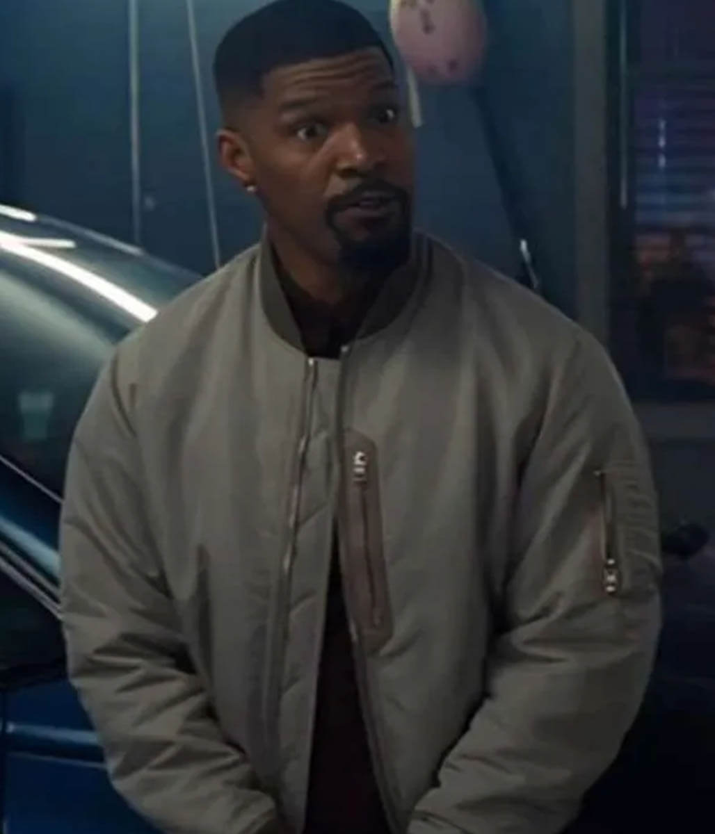 Jamie Foxx Back in Action 2025 Grey Cotton Jacket