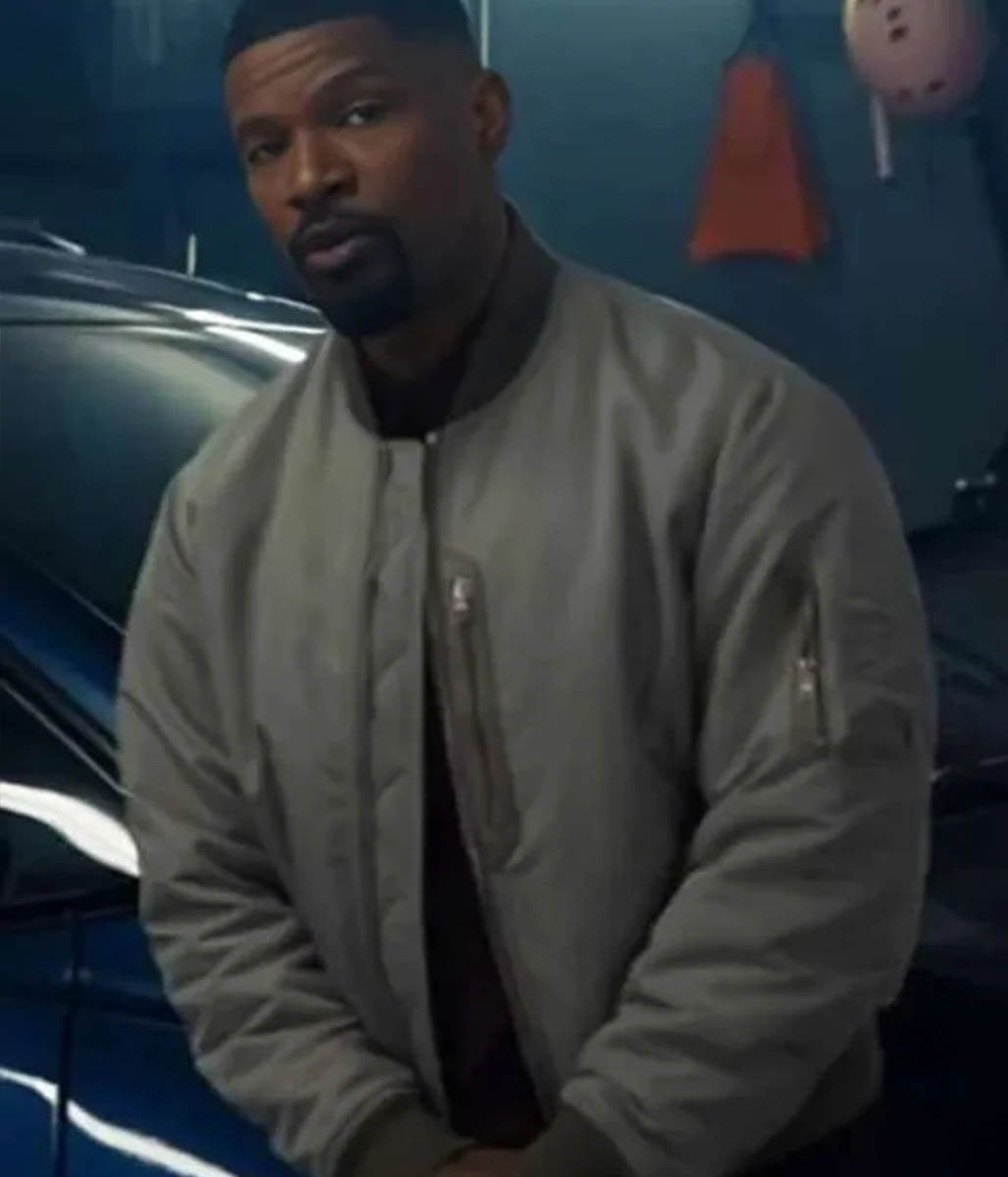 Jamie Foxx Back in Action 2025 Grey Cotton Jacket